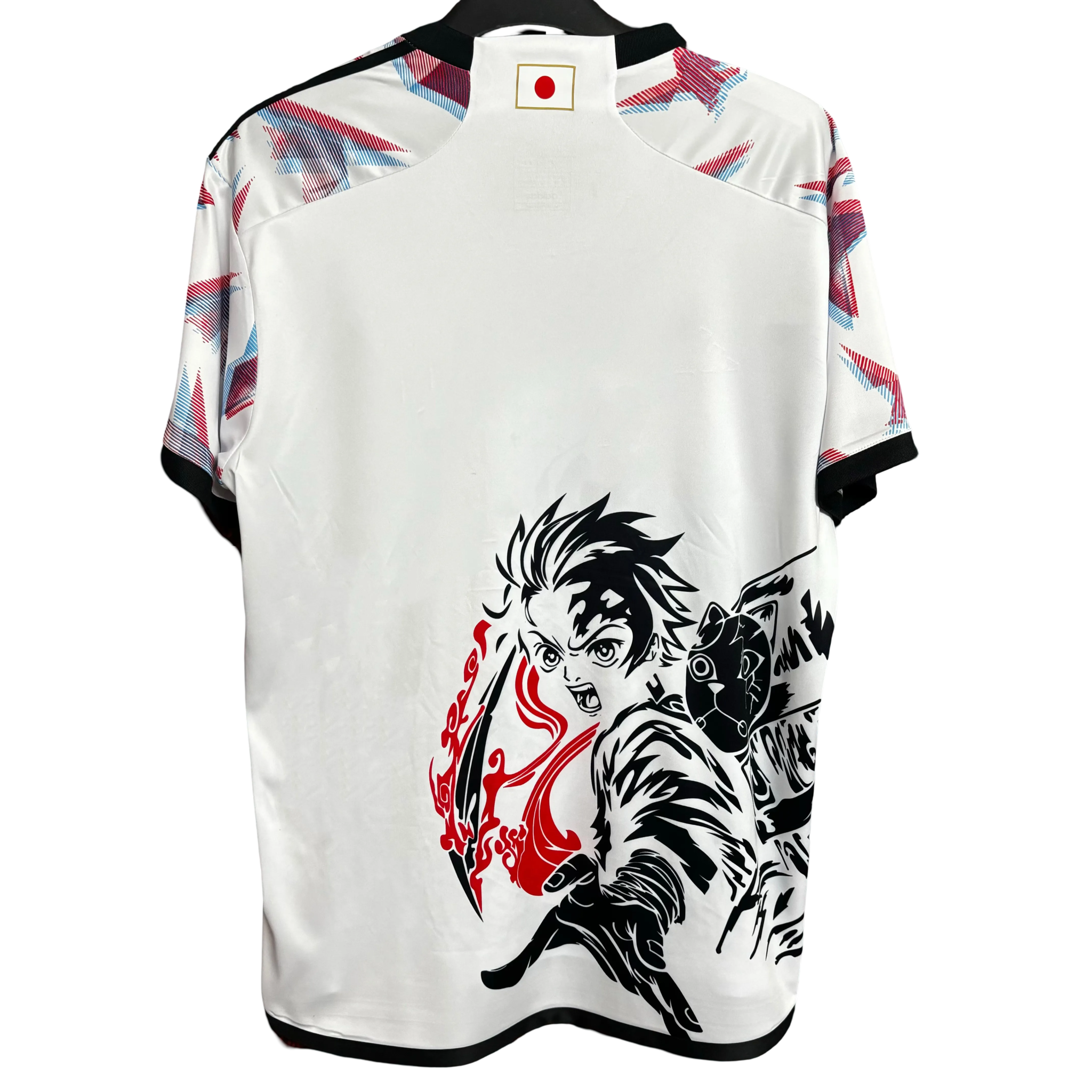 Japan anime football shirt featuring Tanjiro Kamado flame design