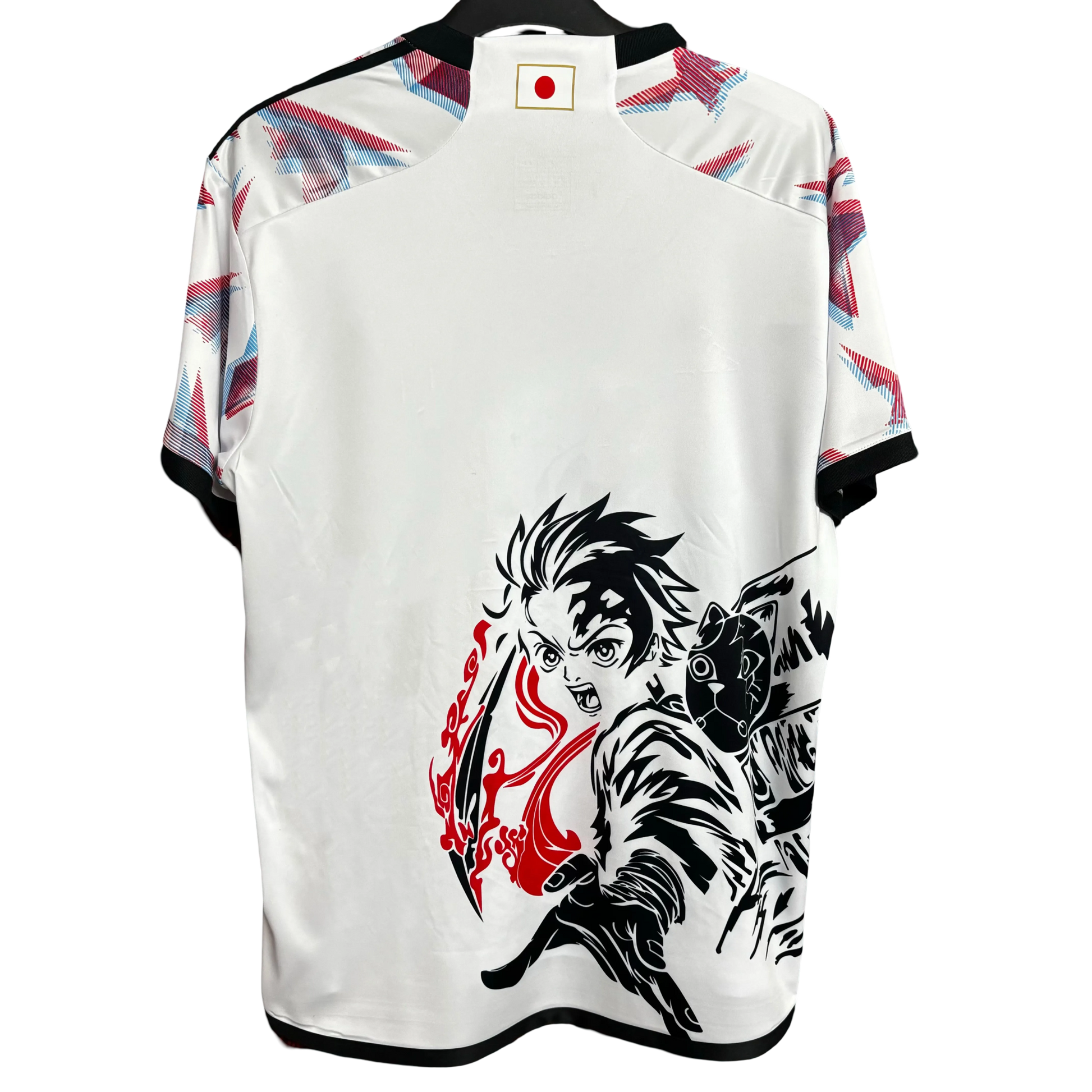 Japan anime football shirt featuring Tanjiro Kamado flame design