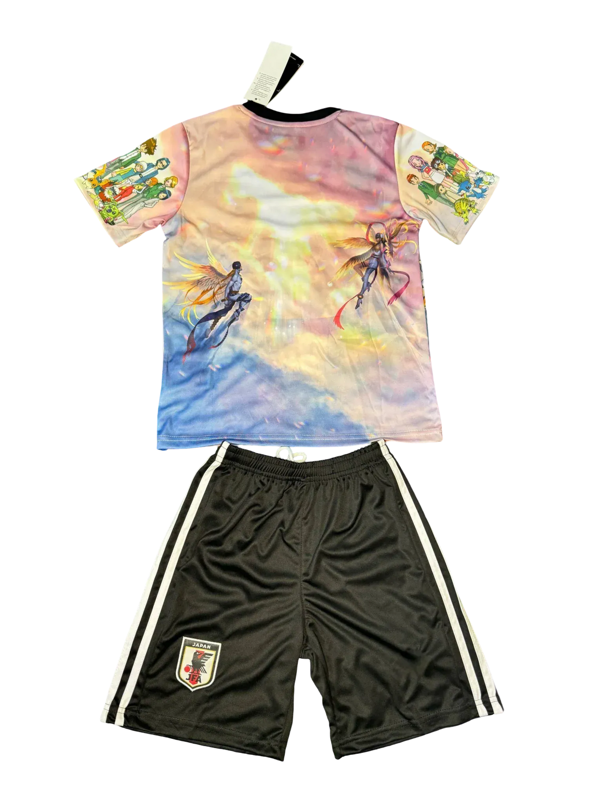 Digimon anime kids football kit with Japan badge