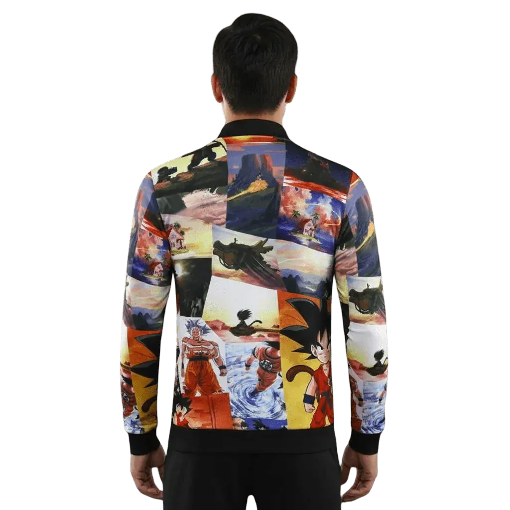 Dragon ball goku jacket japan patchwork anime character artwork
