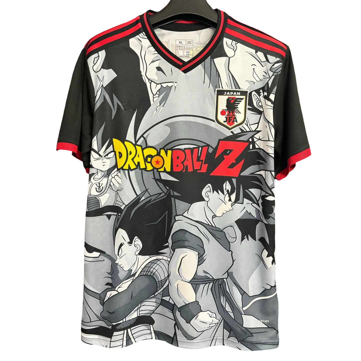 Japan goku dragon ball soccer jersey vegeta character design front v-neck
