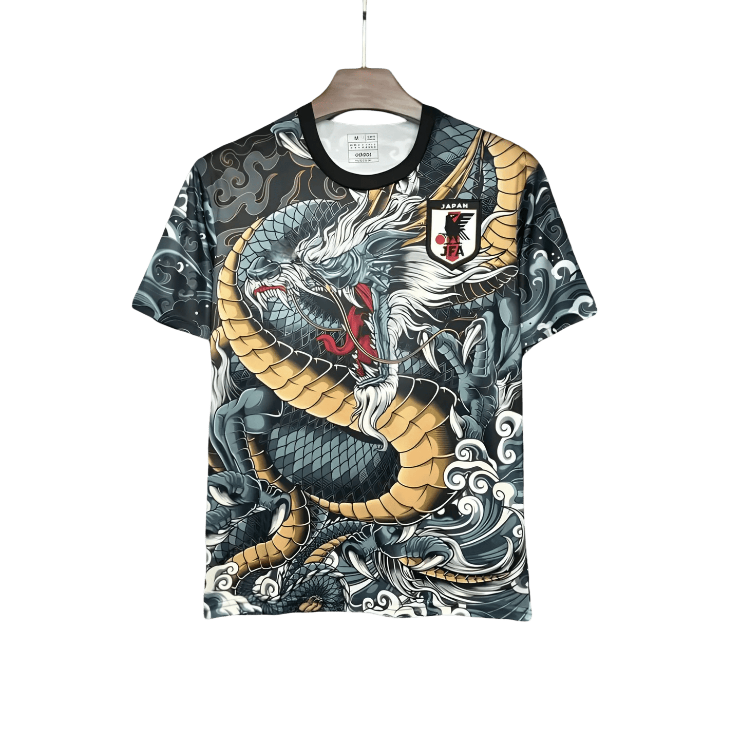 Japan dragon jersey full coverage grey gold blue traditional artwork samurai jfa dragon design NIPPONKITS Store