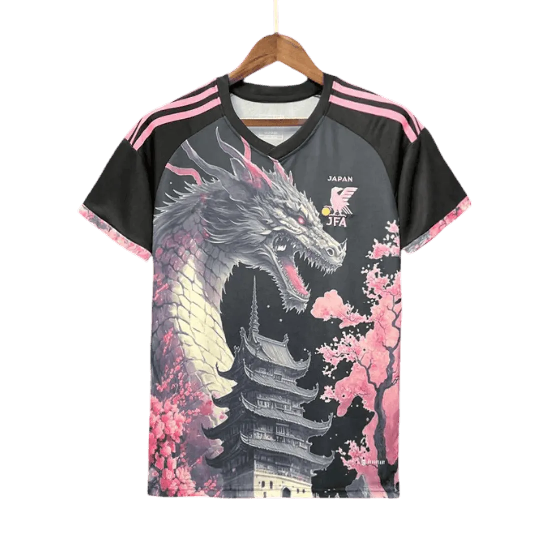 Japan dragon jersey black base with pink blossom artwork front design