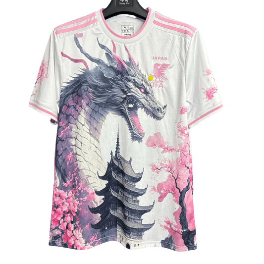 japan pink dragon jersey white dragon sakura temple football shirt NipponKits
