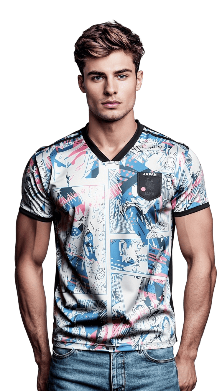 Dragon Ball Manga Jersey - Blue and Pink Design