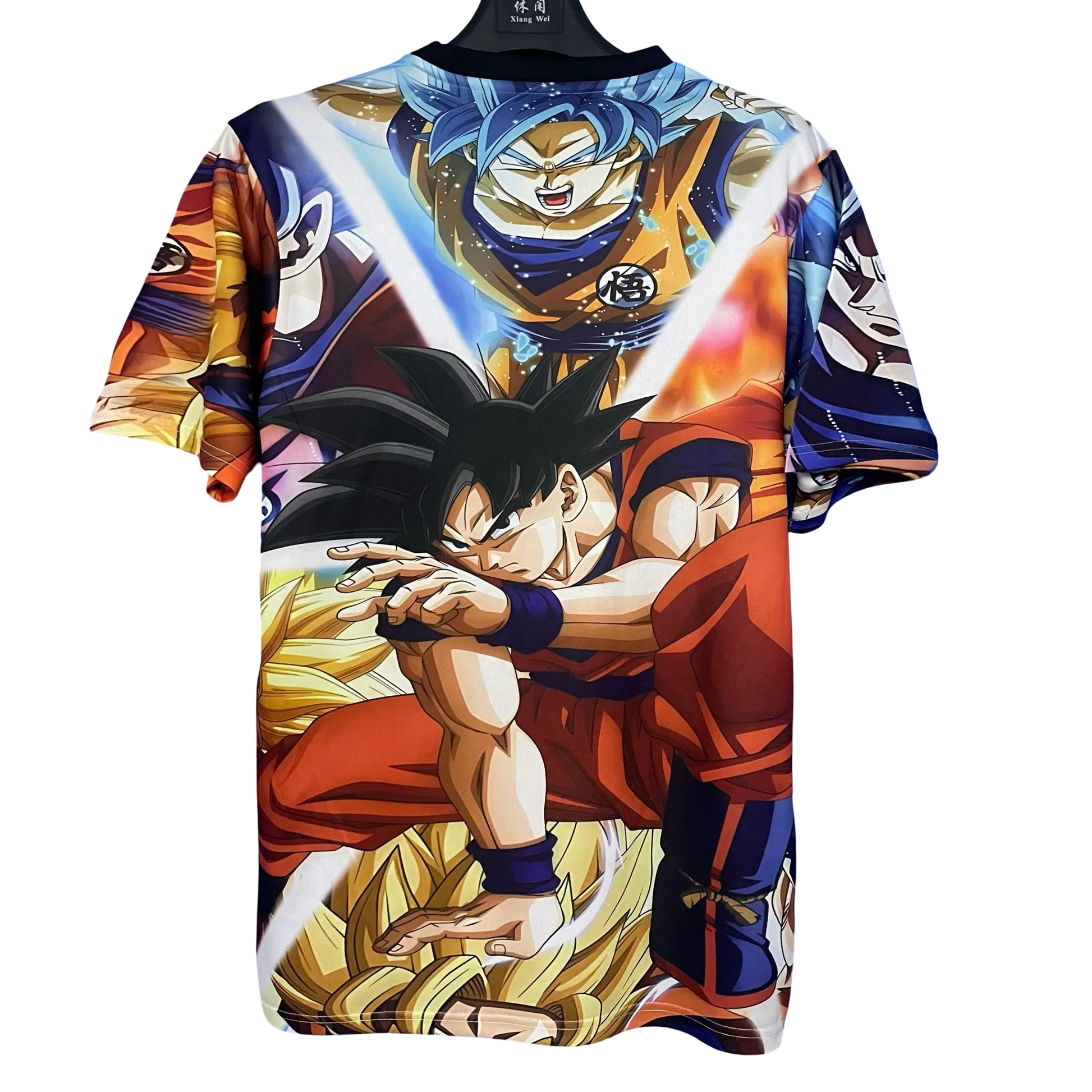Back view of Japan Goku Evolution Jersey – showcasing Super Saiyan evolution design by Nipponkits