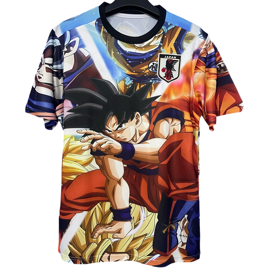 Japan Goku Evolution Jersey front view – anime football shirt inspired by Dragon Ball and Japan culture