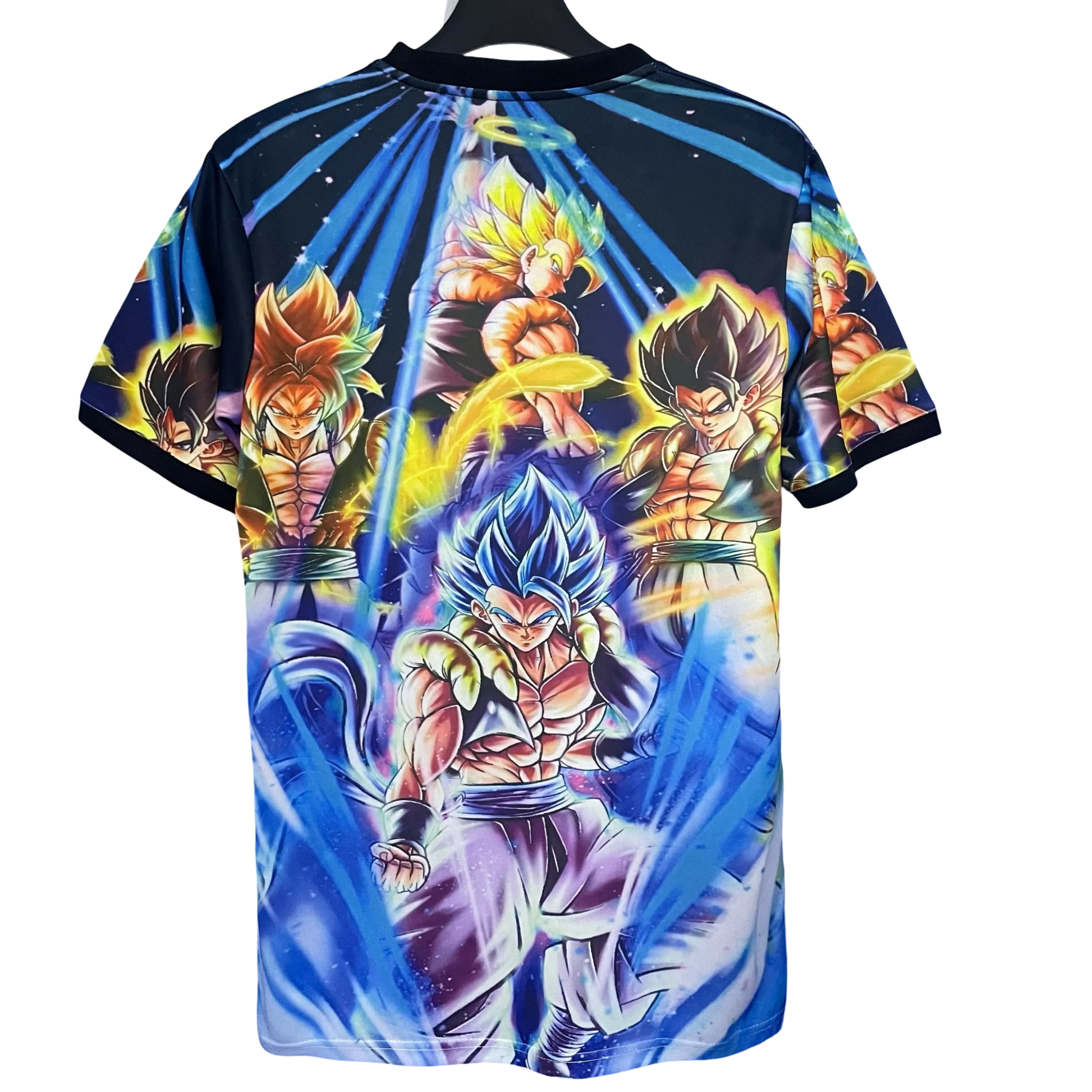 Goku MUI Dragon Ball design on Japan anime football jersey – cosmic blue and purple tones