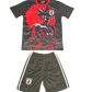 Japan Goku Red Aura Kids Football Kit with jersey and shorts