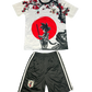 Japan Goku Rising Sun kids football kit with red sun design