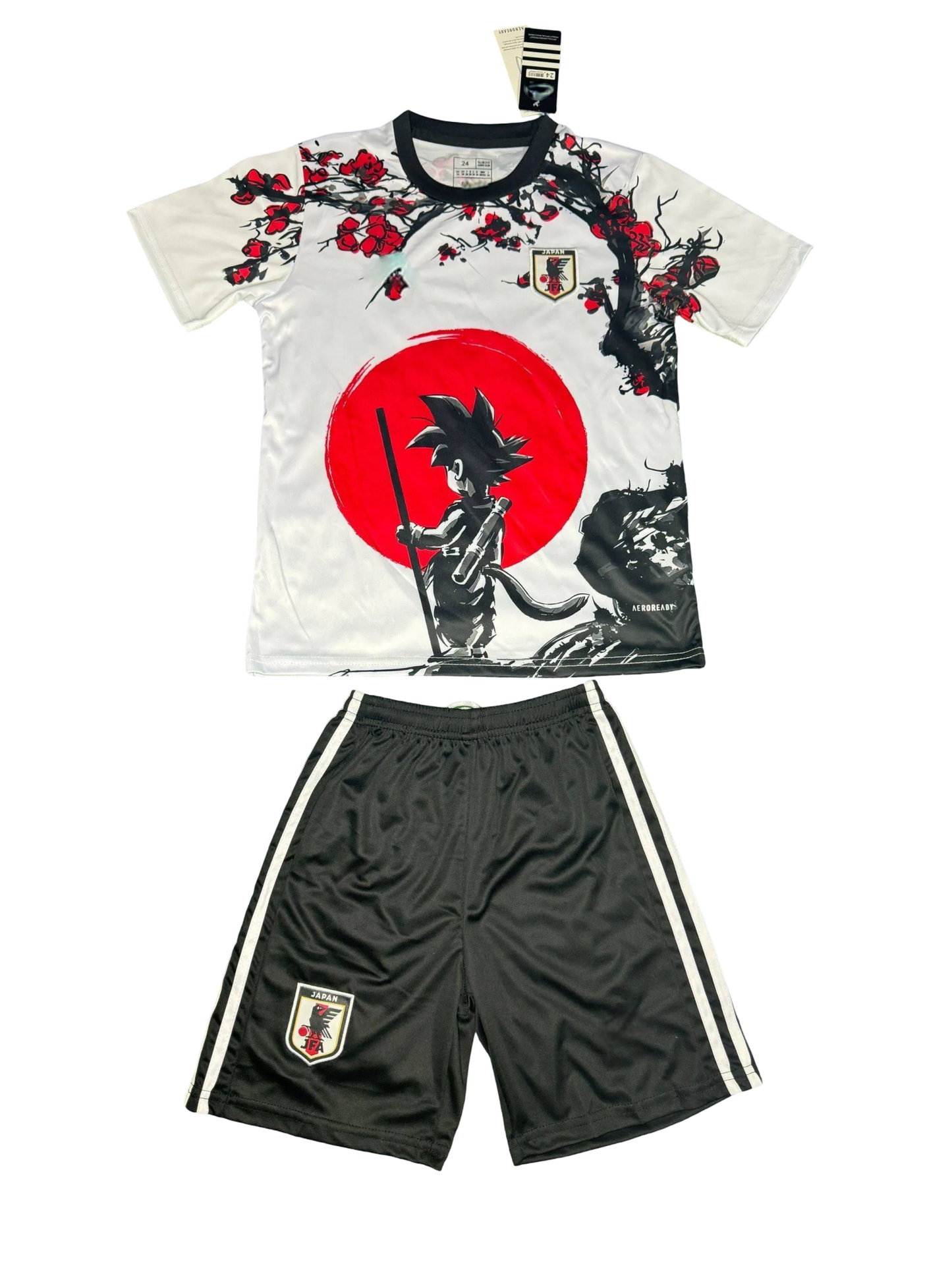 Japan Goku Rising Sun kids football kit with red sun design