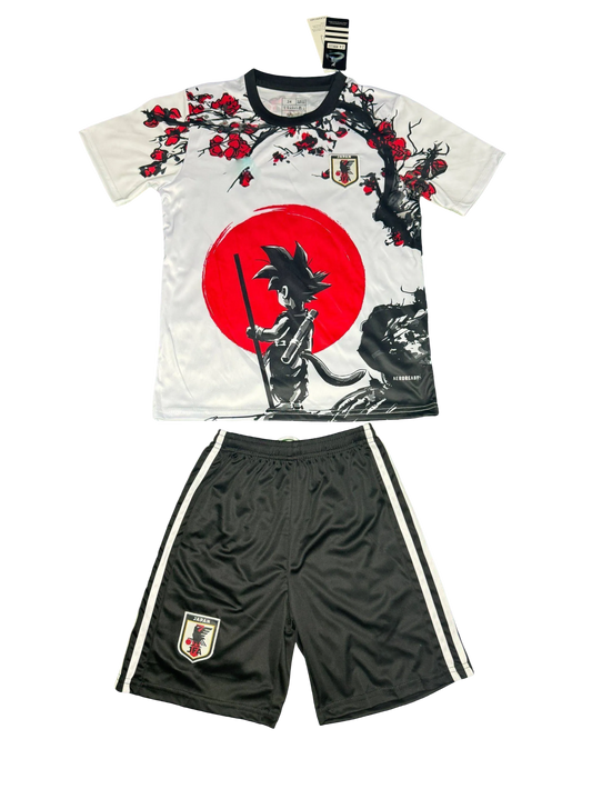Japan Goku Rising Sun kids football kit with red sun design
