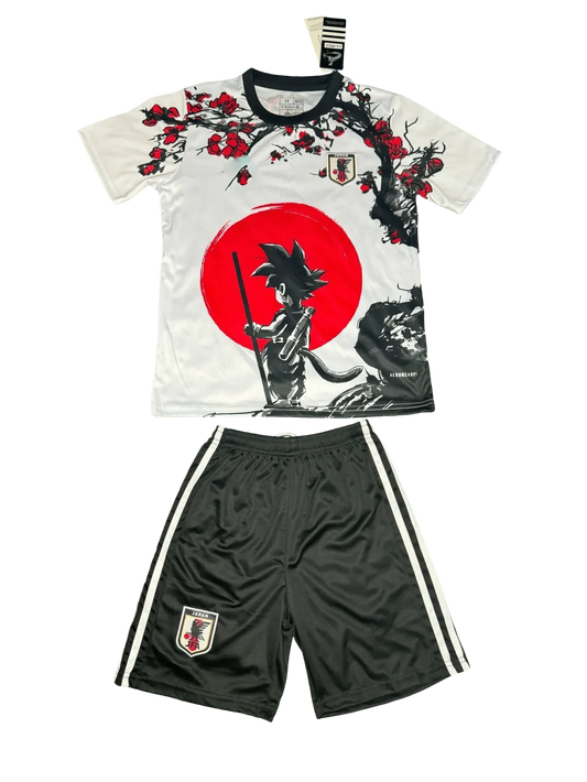 Japan Goku Rising Sun kids football kit with red sun design