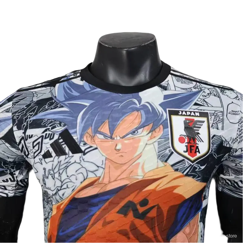 Goku White DBZ Japan Anime Jersey close-up from NipponKits