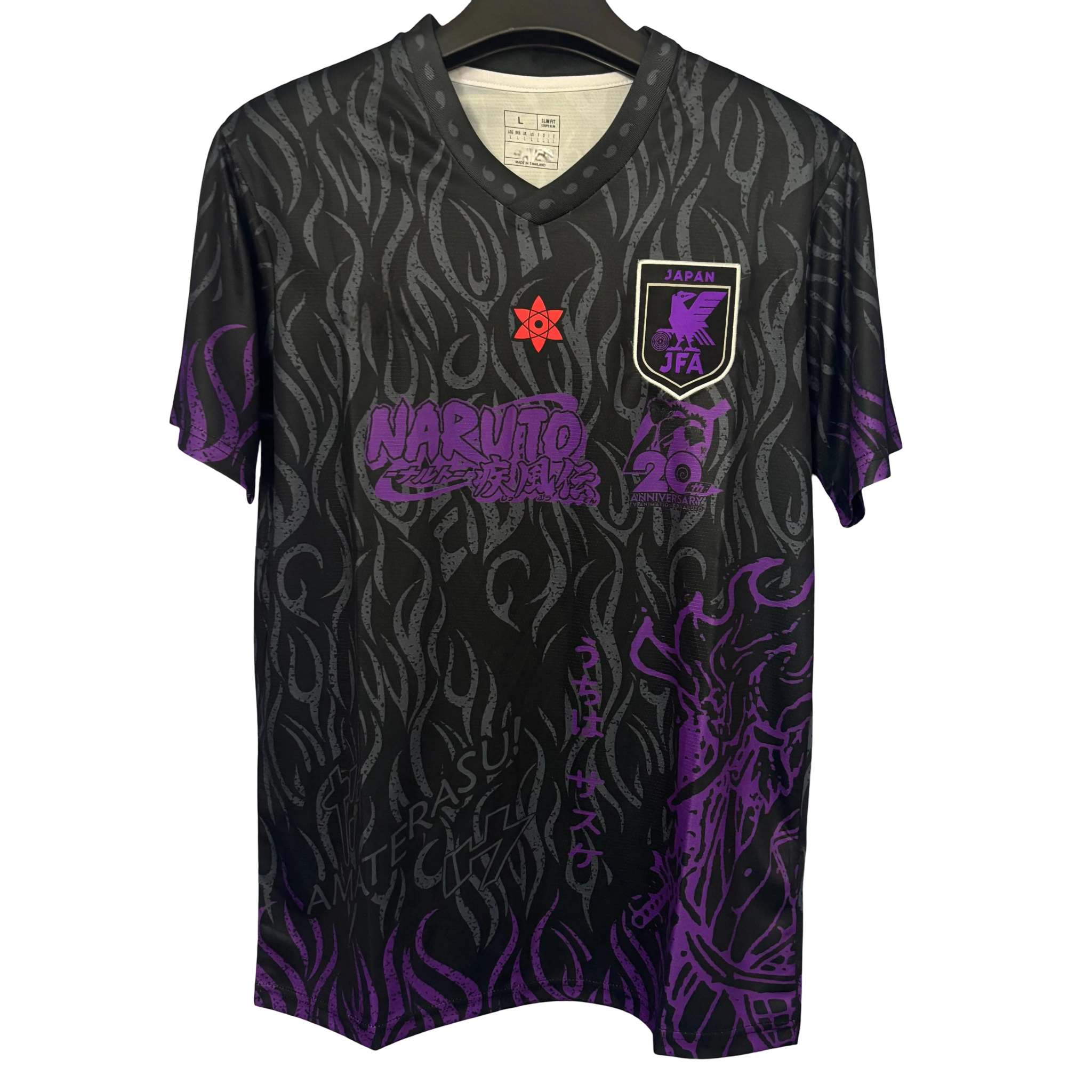 Japan Itachi Uchiha Naruto Anime Football Jersey 2025 Black Flames Edition – front view