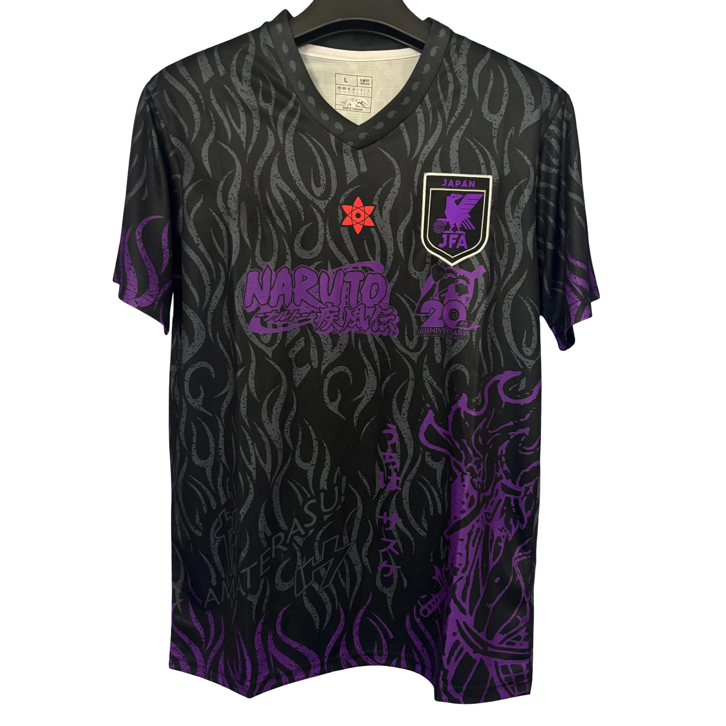 Japan Itachi Uchiha Naruto Anime Football Jersey 2025 Black Flames Edition – front view