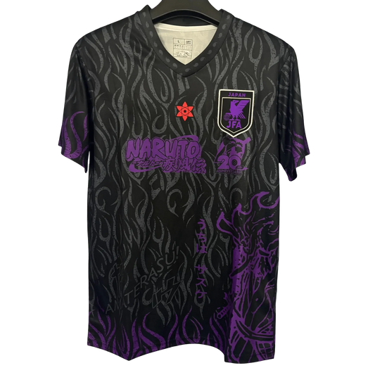 Japan Itachi Uchiha Naruto Anime Football Jersey 2025 Black Flames Edition – front view