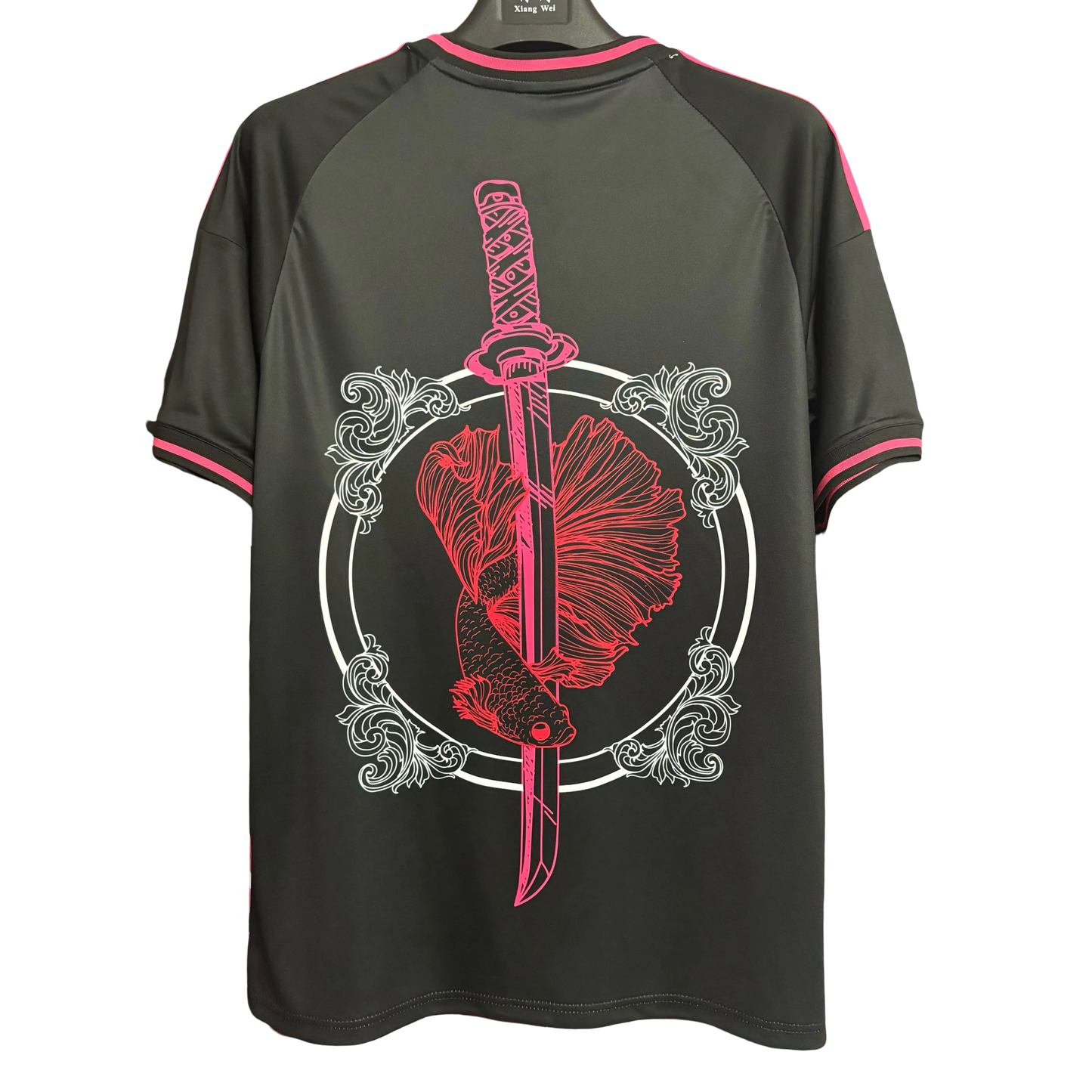 Japan soccer jersey katana sword koi fish dragon scrollwork front