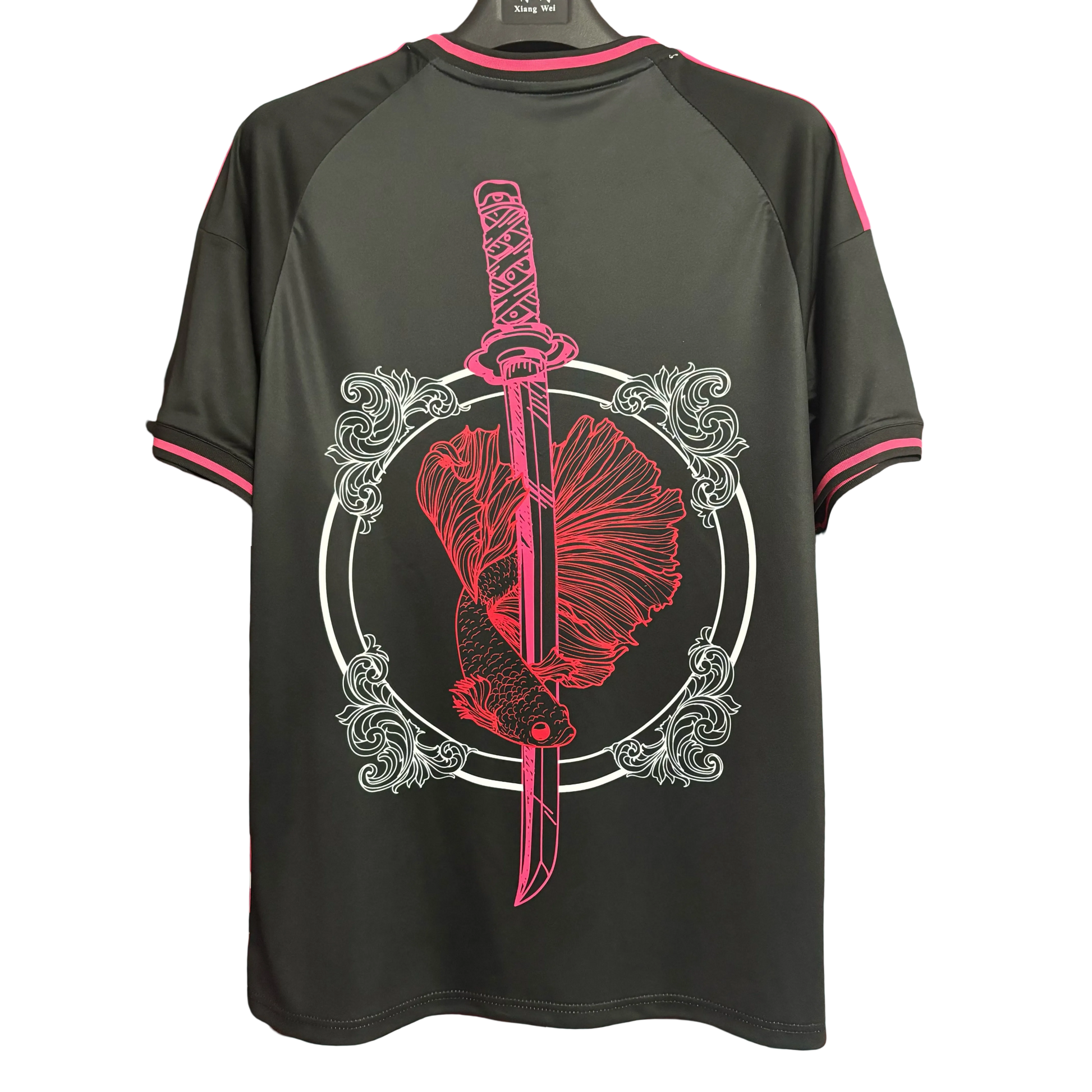 Japan soccer jersey katana sword koi fish dragon scrollwork front