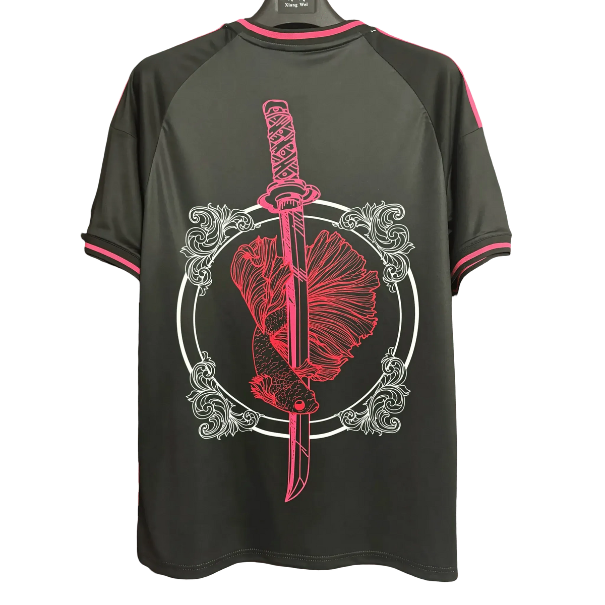 Japan soccer jersey katana sword koi fish dragon scrollwork front