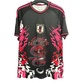 Japan katana koi football jersey warrior spirit back design neon pink