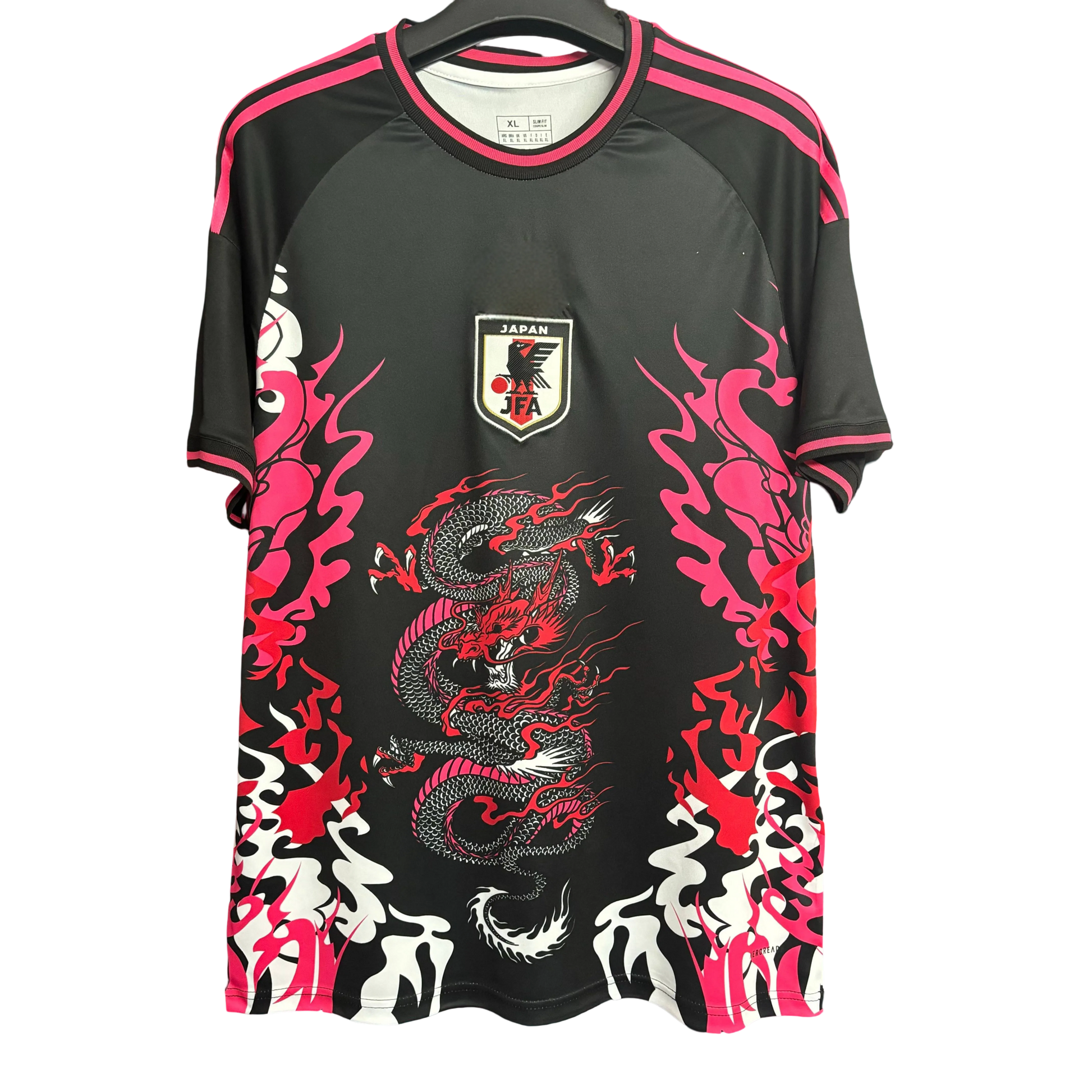 Japan katana koi football jersey warrior spirit back design neon pink
