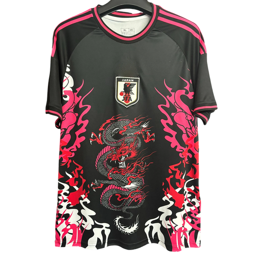 Japan katana koi football jersey warrior spirit back design neon pink