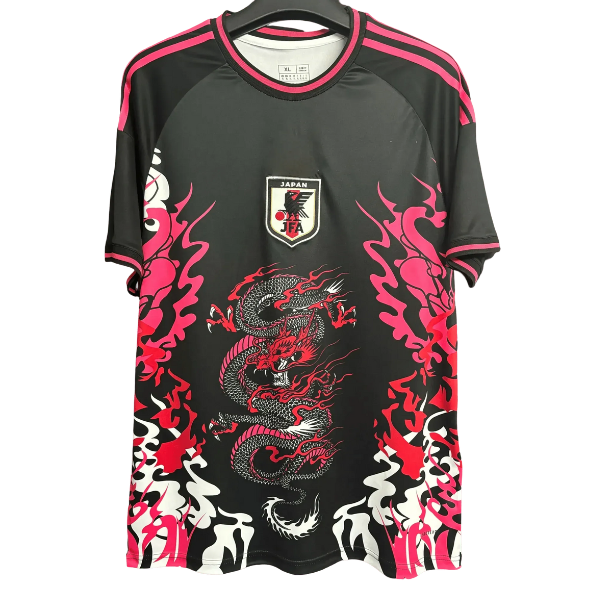 Japan katana koi football jersey warrior spirit back design neon pink