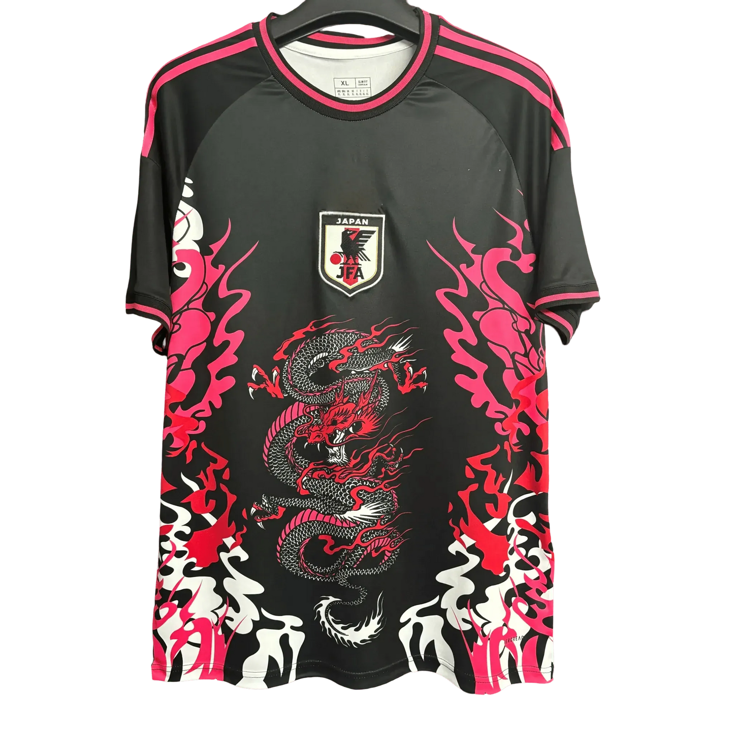 Japan katana koi football jersey warrior spirit back design neon pink
