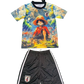 One Piece Luffy kids football kit with Japan badge
