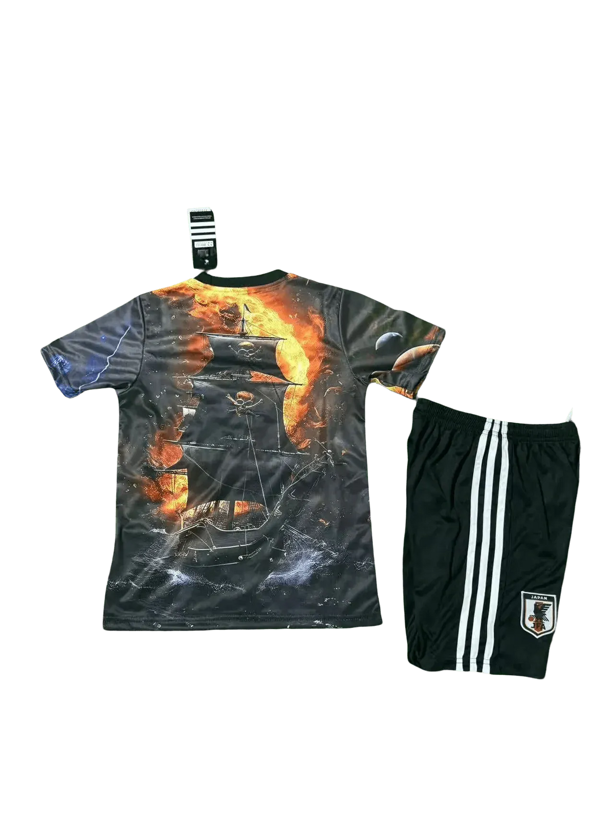 Kids football set with fire and lightning artwork