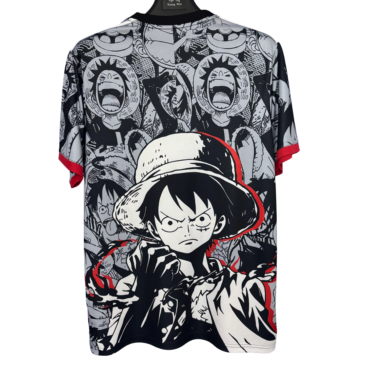 Anime Luffy Japan football shirt with manga background and red-yellow highlights