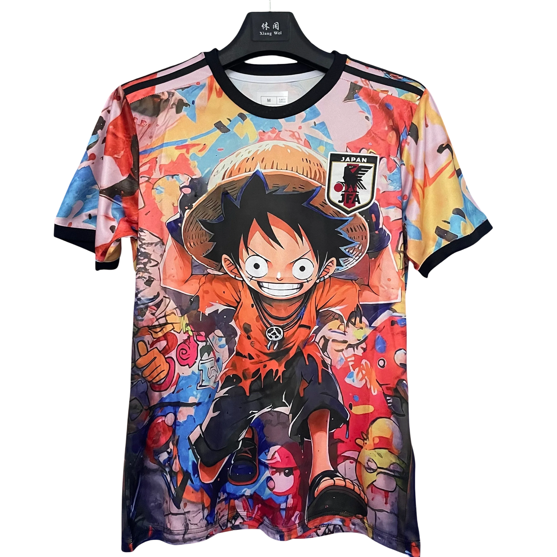 Front view of Japan Luffy Graffiti Edition Jersey with colorful anime design