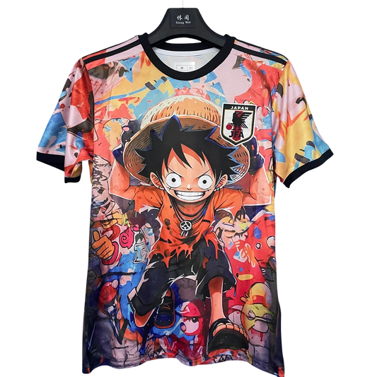Front view of Japan Luffy Graffiti Edition Jersey with colorful anime design
