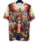 Japan Luffy Pirate Crew Jersey front view – One Piece anime football shirt by Nipponkits in multicolor red and beige design