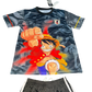Kids soccer jersey and shorts set with Luffy anime design