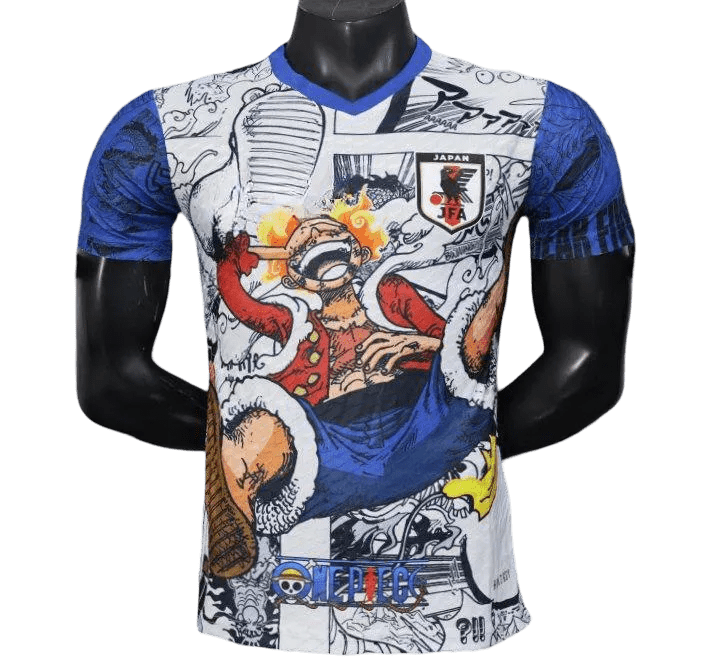 japan luffy red hawk one piece anime soccer jersey