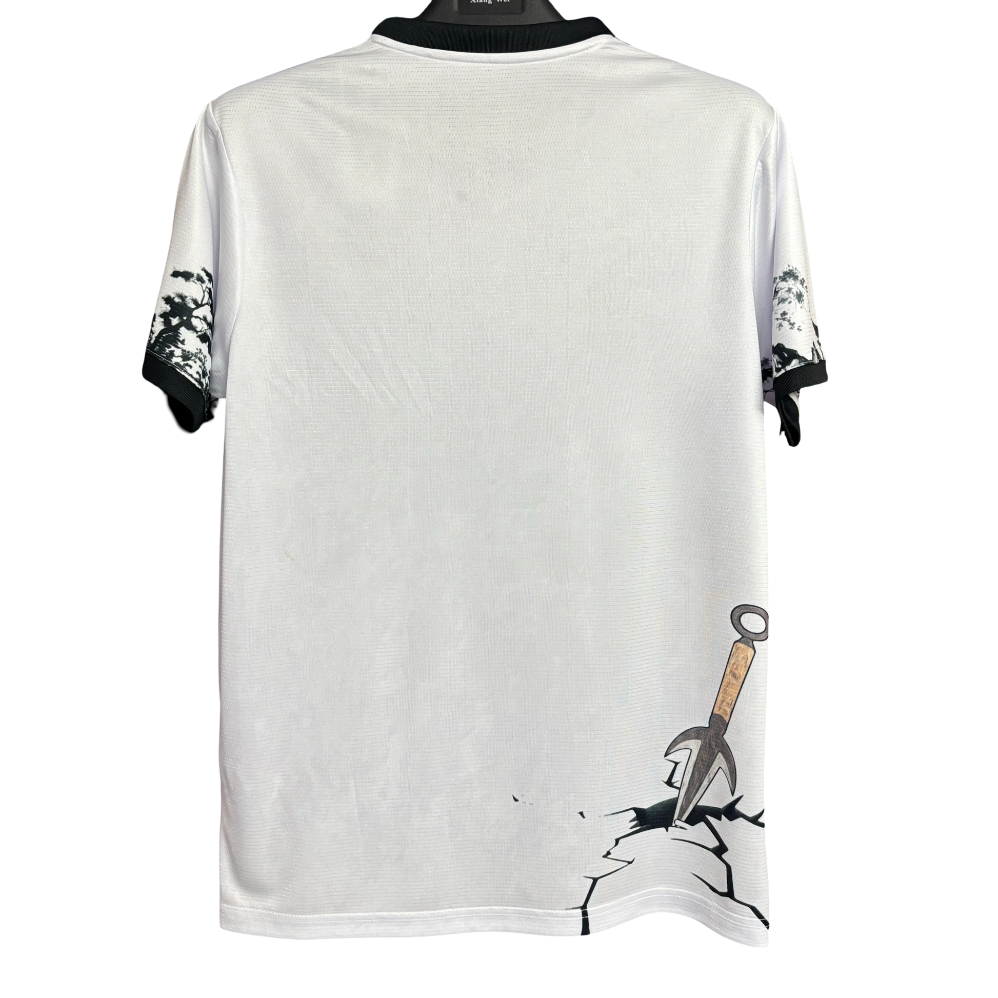 Japan anime soccer jersey naruto minato landscape pagoda back view white
