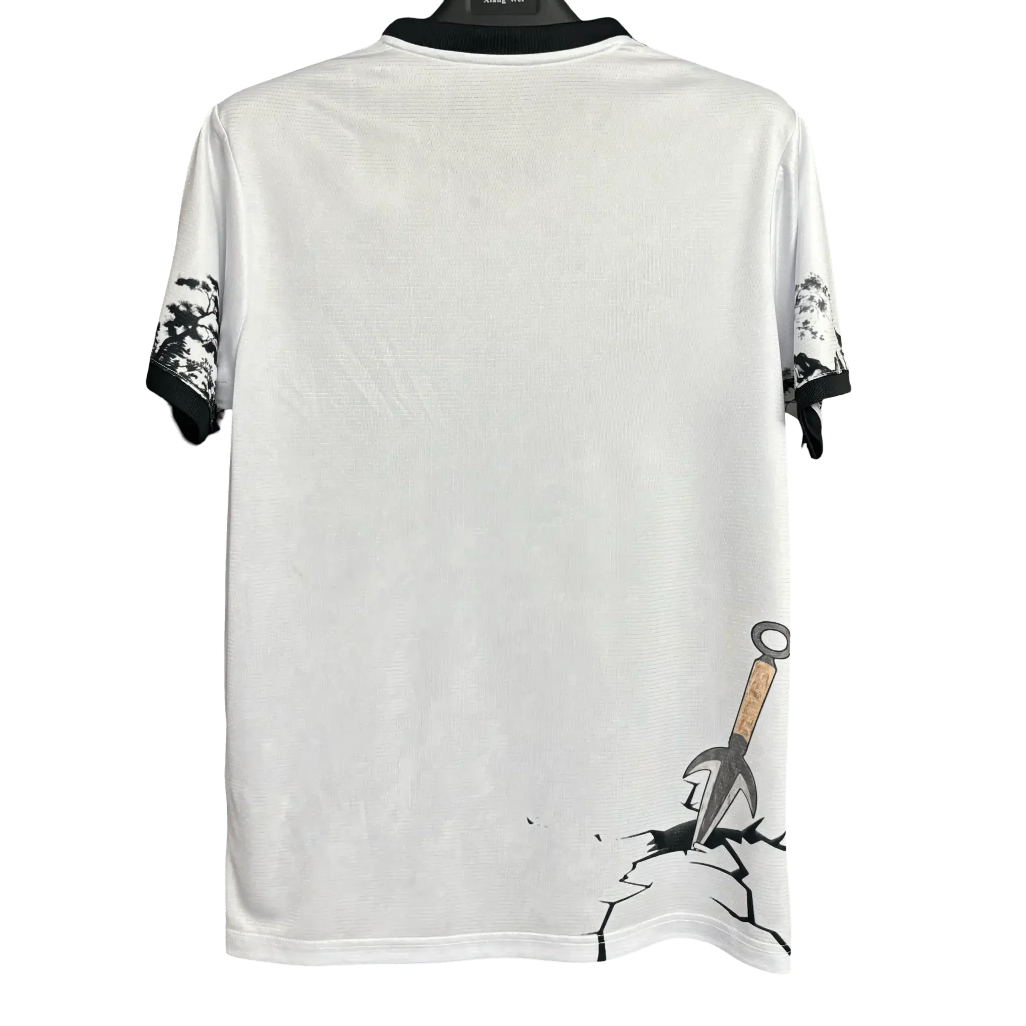 Japan anime soccer jersey naruto minato landscape pagoda back view white
