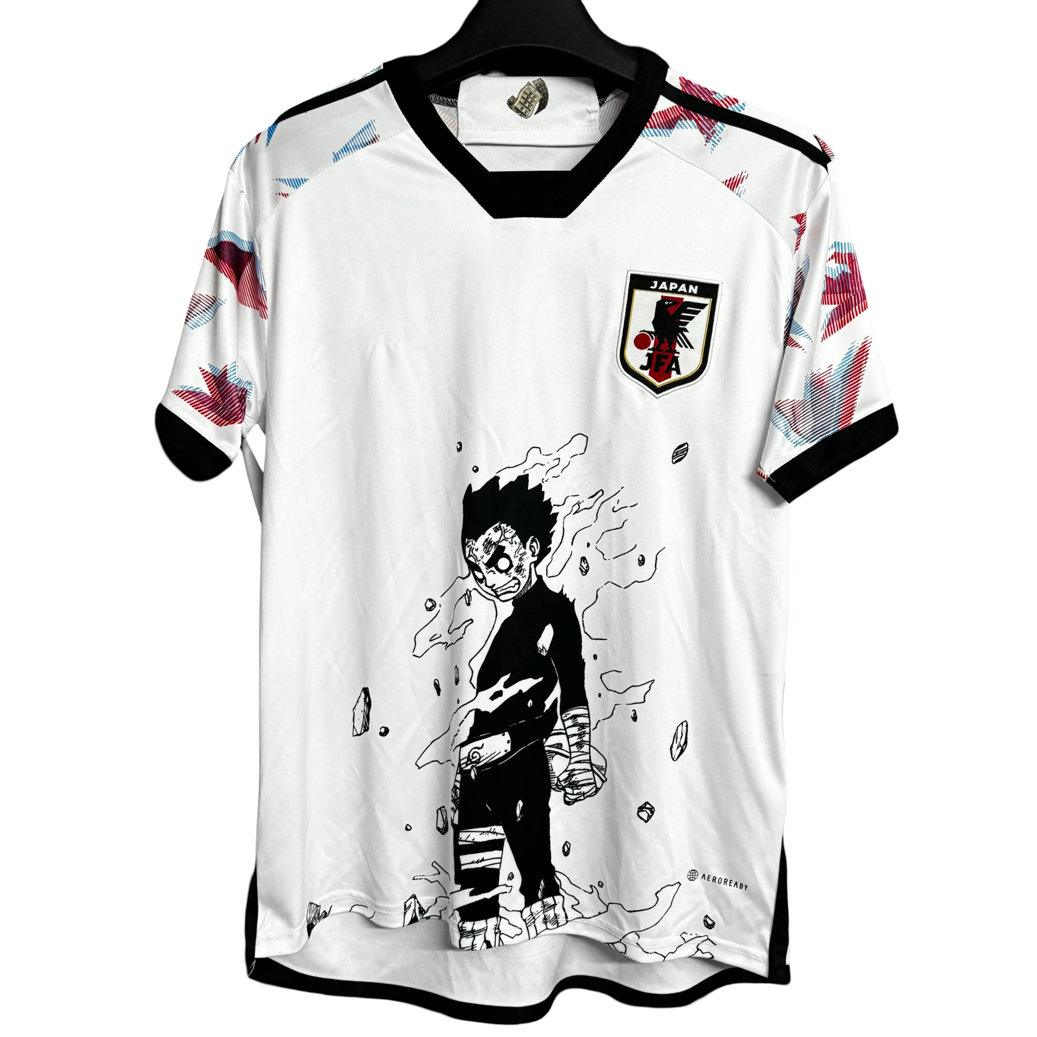 Japan anime soccer jersey naruto rock lee inner gates chakra energy front
