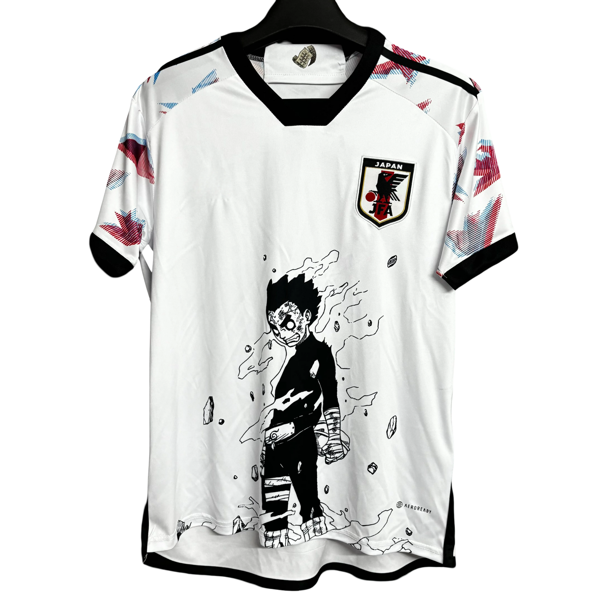 Japan anime soccer jersey naruto rock lee inner gates chakra energy front
