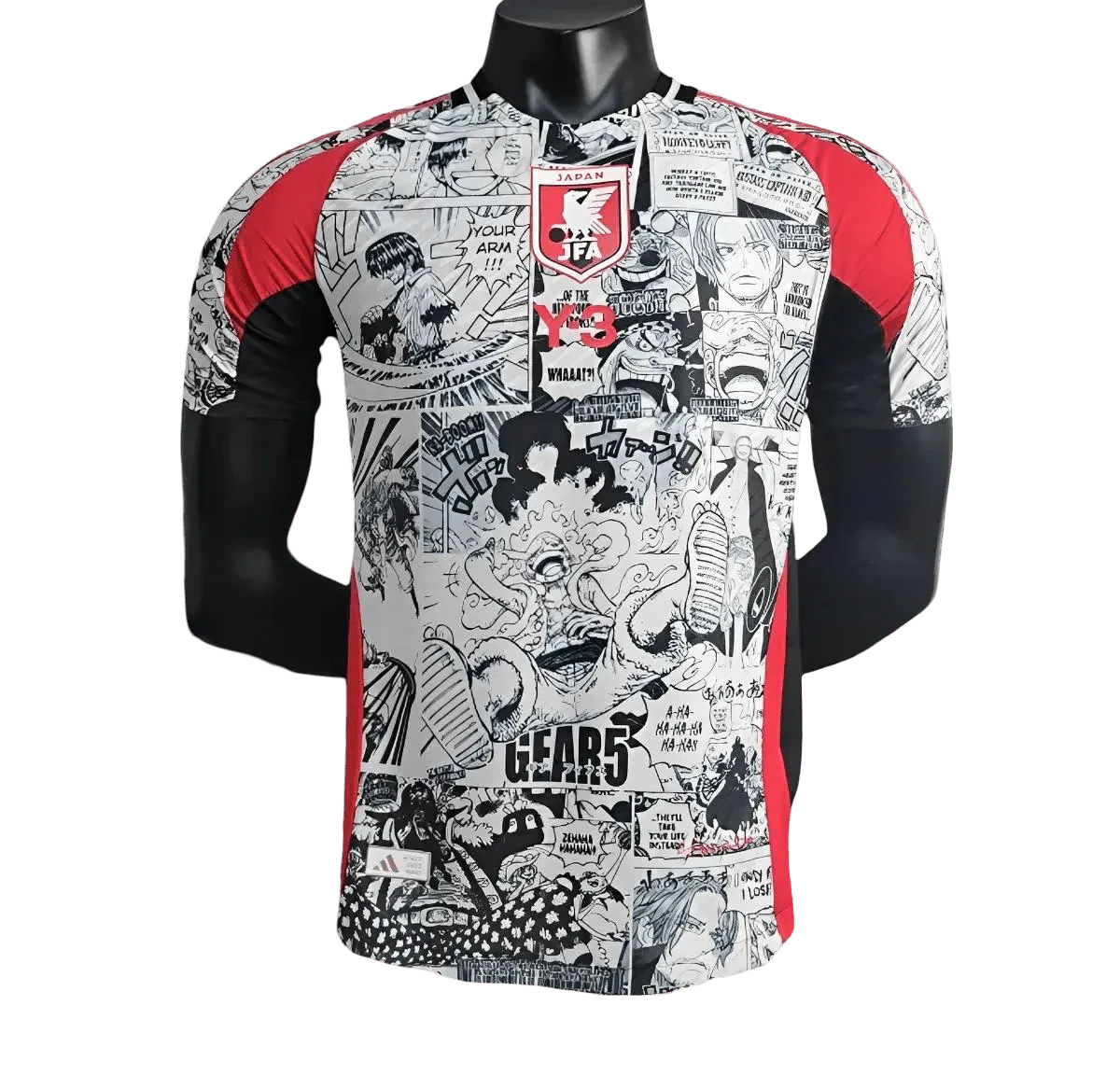 Luffy Gear 5 Y3 Japan Jersey with manga collage design and JFA logo by NipponKits Store