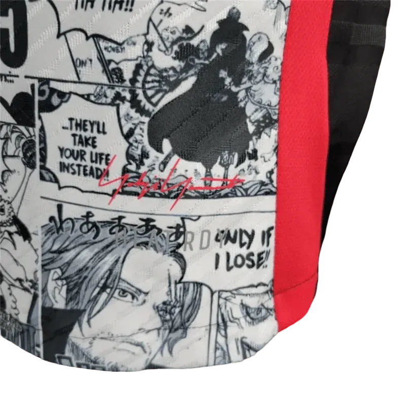 One Piece Tee Shirts featuring Luffy Gear 5 with Y3 inspired manga collage styling