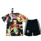 Kids soccer kit with One Piece Crew print and Japan badge