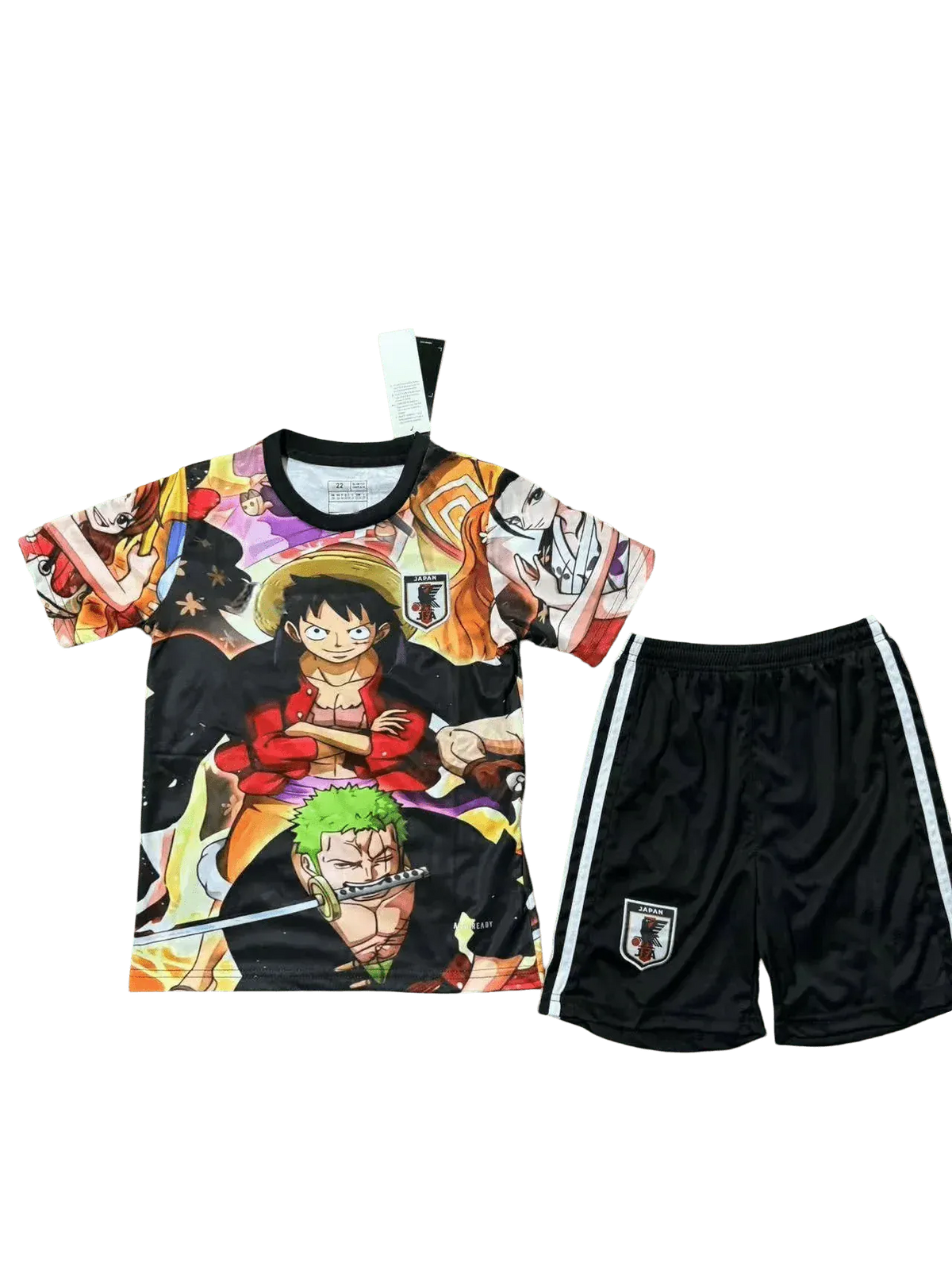 Youth anime football jersey featuring One Piece characters