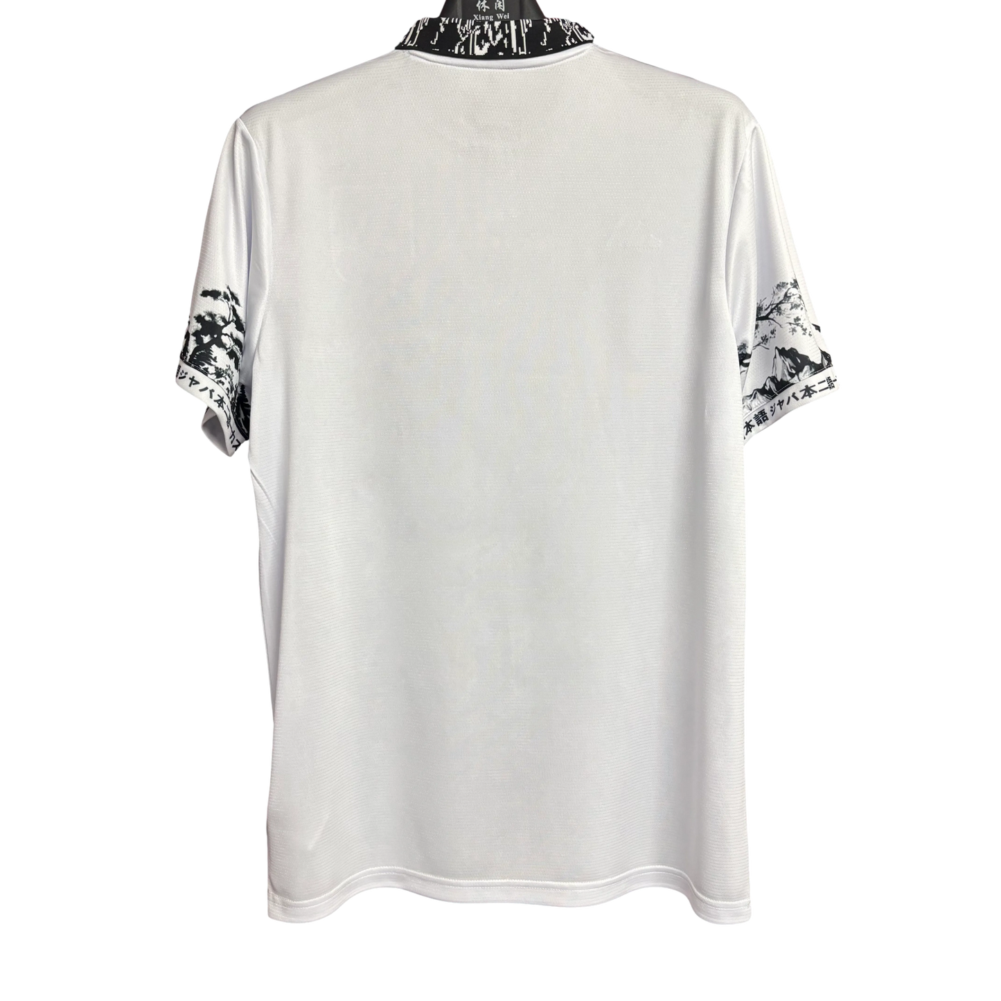 Japan one piece anime soccer jersey landscape bonsai back view white
