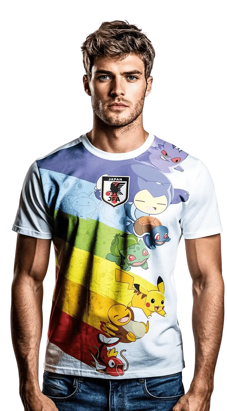 Japan Pokemon Jersey Whit Edition worn by Nipponkits Model