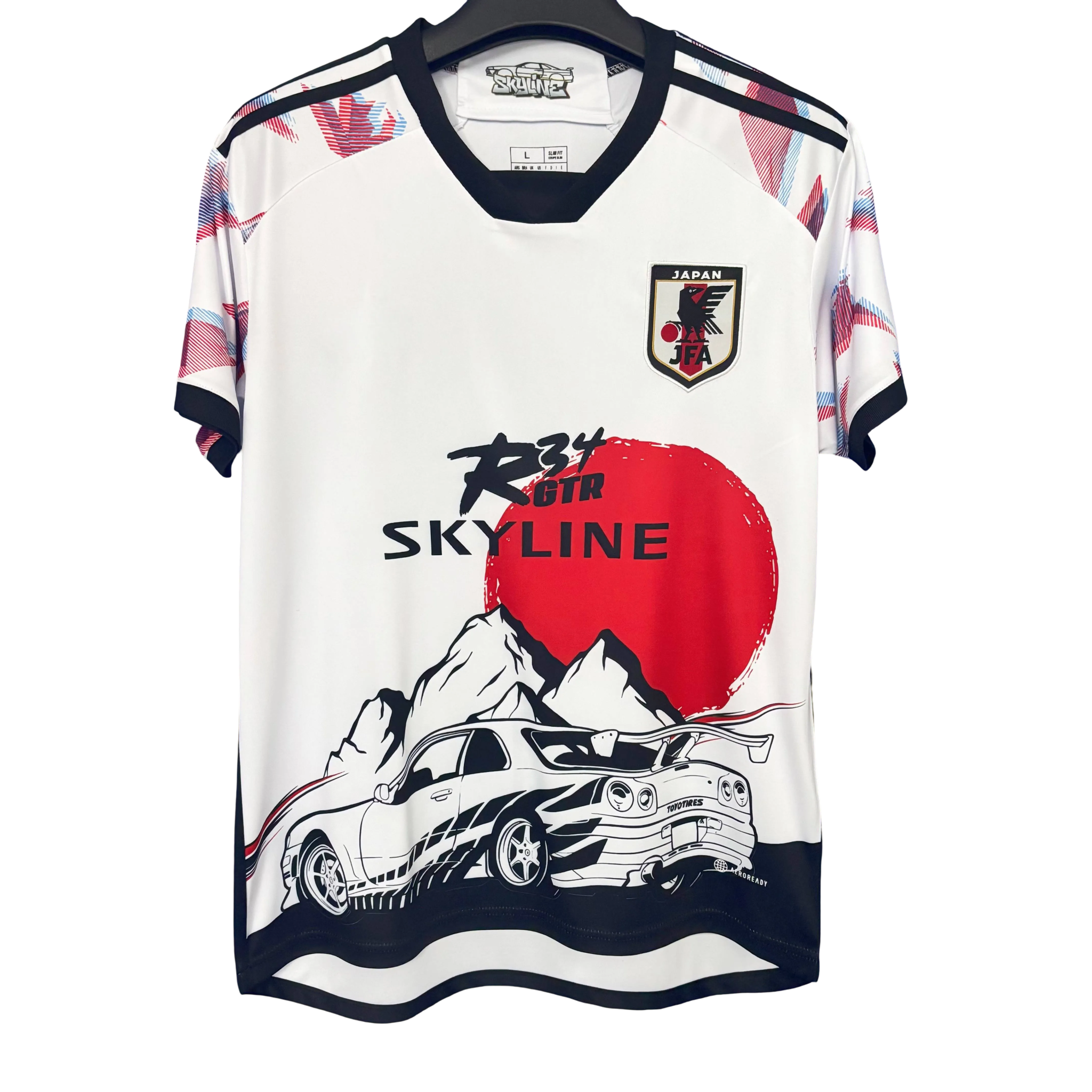 Japan R34 Skyline Nissan Football Jersey 2025 Drift Edition – front view