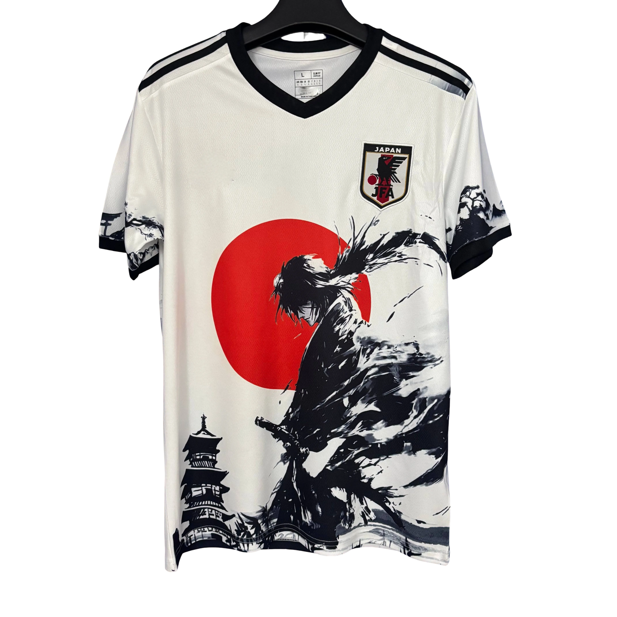 Front view of Japan Red Sun Samurai Jersey with samurai ink design