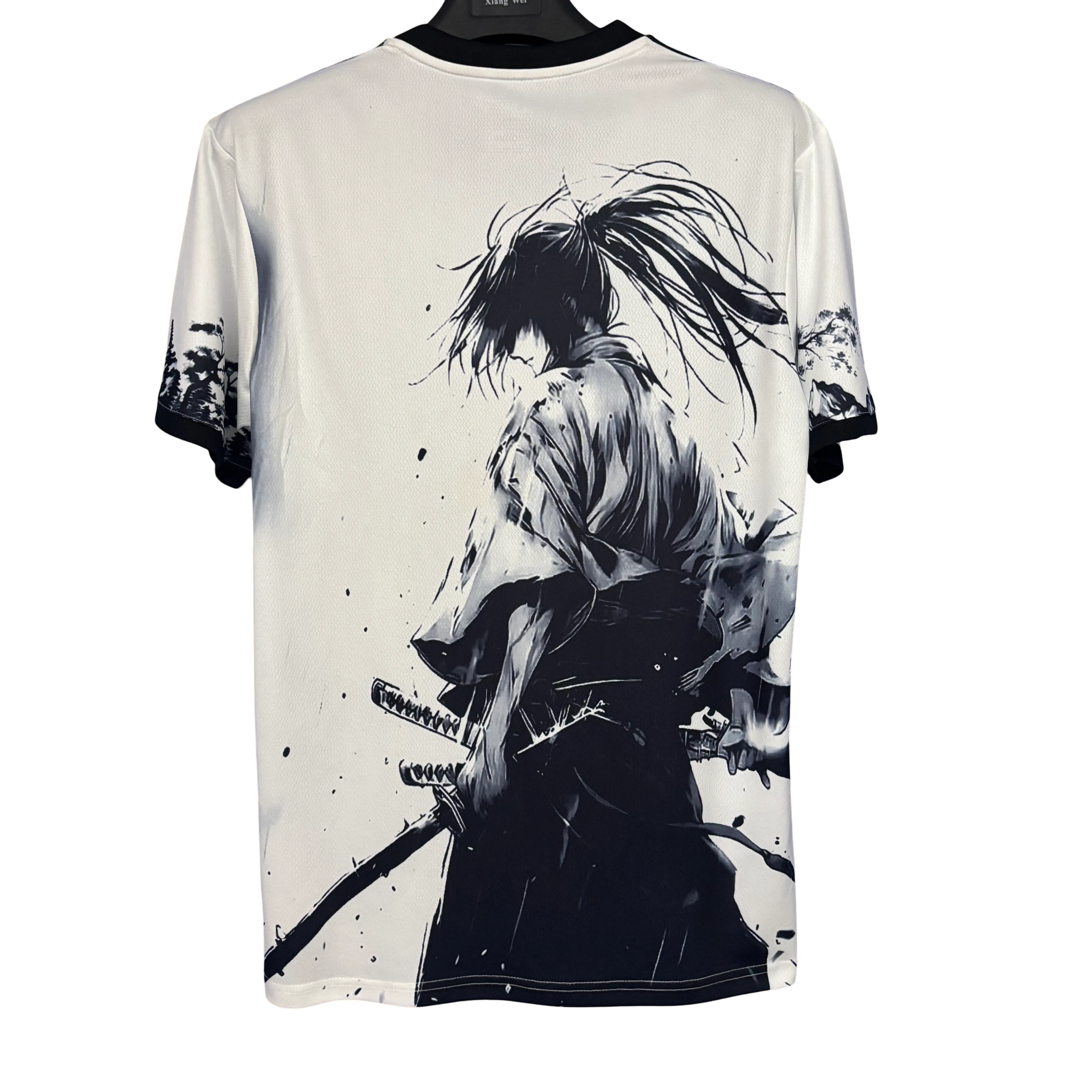 Back view of Japan Red Sun Samurai football jersey featuring warrior art